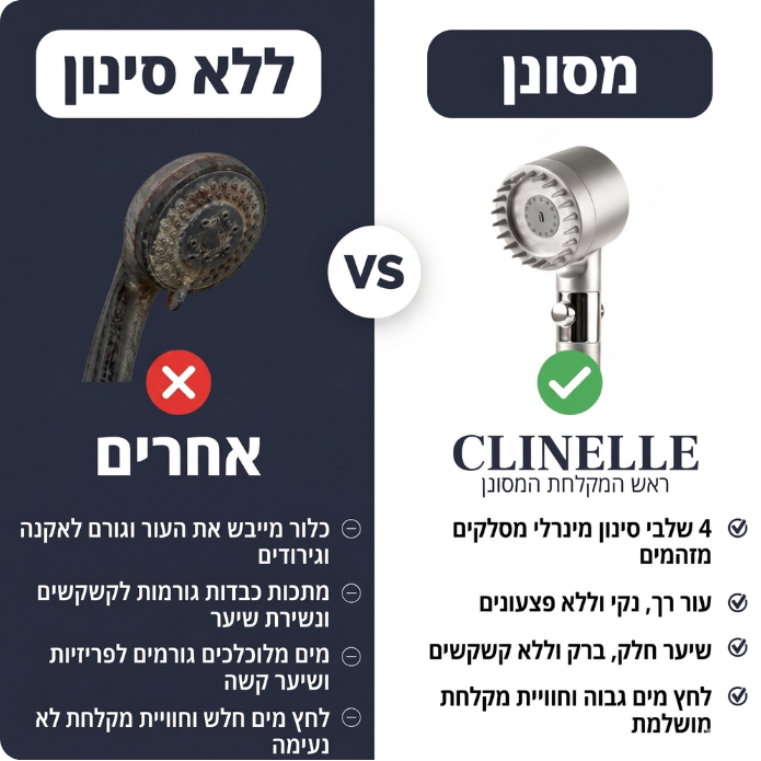 ראש המקלחת המסנן - clinelle