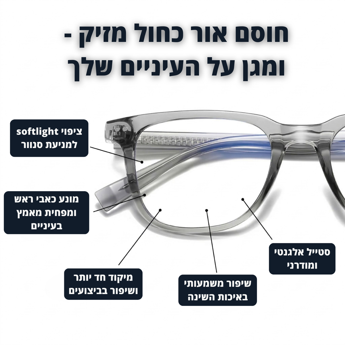 משקפיים נגד אור כחול - merline